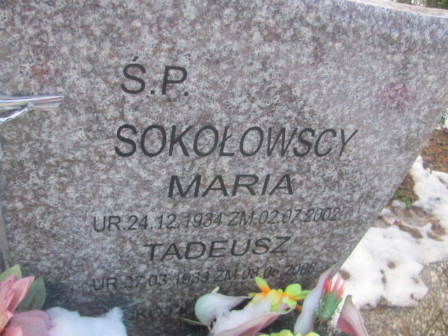 Maria Sokołowska 1934 Dłużec gm. Piecki - Grobonet - Wyszukiwarka osób pochowanych