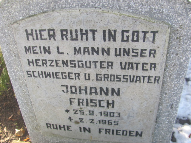 Johann Frisch 1903 Dłużec gm. Piecki - Grobonet - Wyszukiwarka osób pochowanych